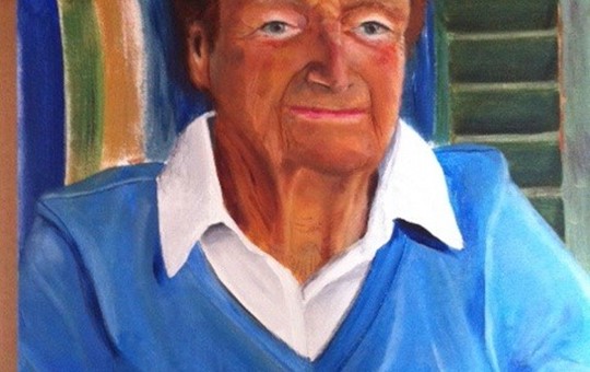 Omi - summer pose, acrylic on canvas